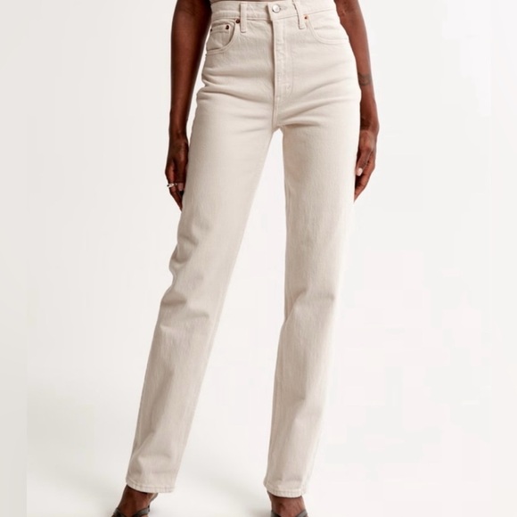 Abercrombie & Fitch Women's Curve Love Ultra High Rise 90s Straight Jean 34/18R - Picture 1 of 6